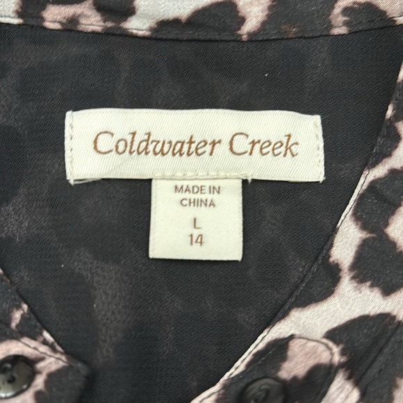 Coldwater Creek Animal Print Long Sleeve Blouse Tunic Size 14 - Picture 7 of 8